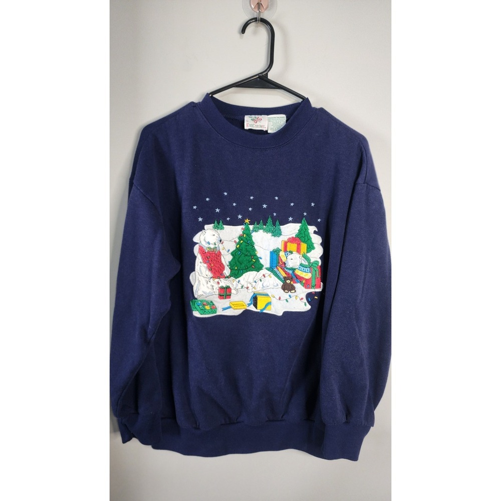 VTG 90s Nutcracker Bear CHRISTMAS crewneck Sweatshirt Size M‎